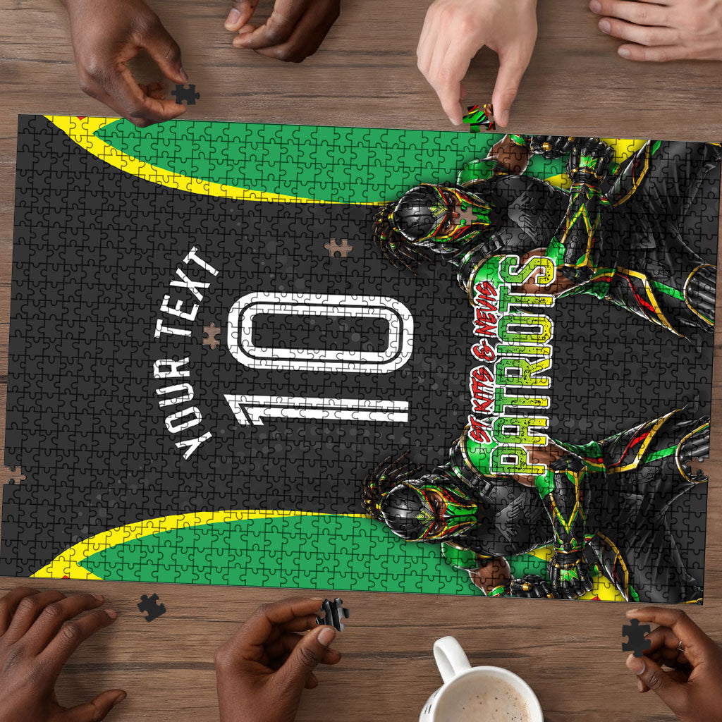 Personalized St Kitts And Nevis Patriots Puzzle Caribbean Cricket Player Graphic Art