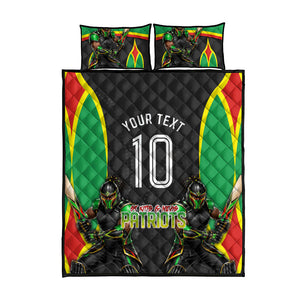 Personalized St Kitts And Nevis Patriots Quilt Bed Set Caribbean Cricket Player Graphic Art