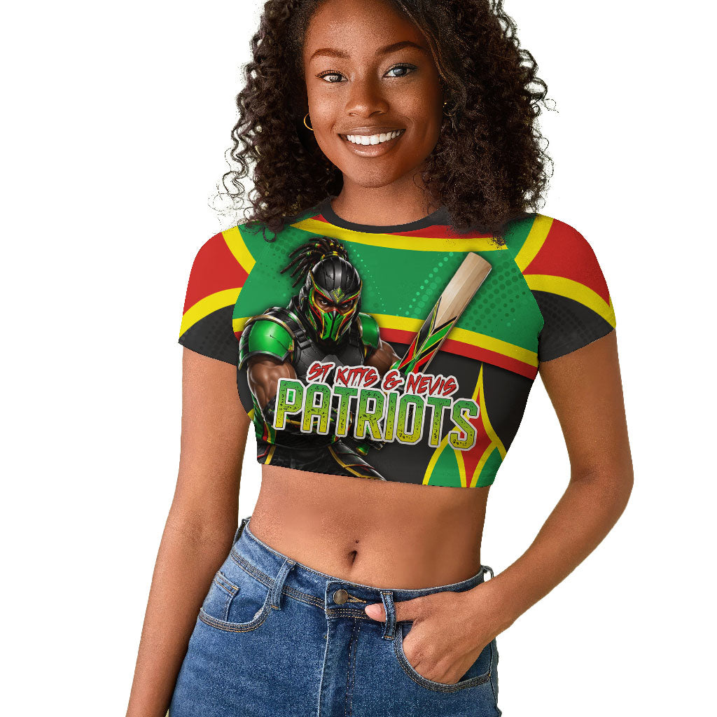Personalized St Kitts And Nevis Patriots Raglan Cropped T shirt Caribbean Cricket Player Graphic Art