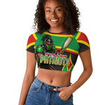 Personalized St Kitts And Nevis Patriots Raglan Cropped T shirt Caribbean Cricket Player Graphic Art