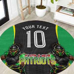 Personalized St Kitts And Nevis Patriots Round Carpet Caribbean Cricket Player Graphic Art