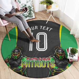 Personalized St Kitts And Nevis Patriots Round Carpet Caribbean Cricket Player Graphic Art