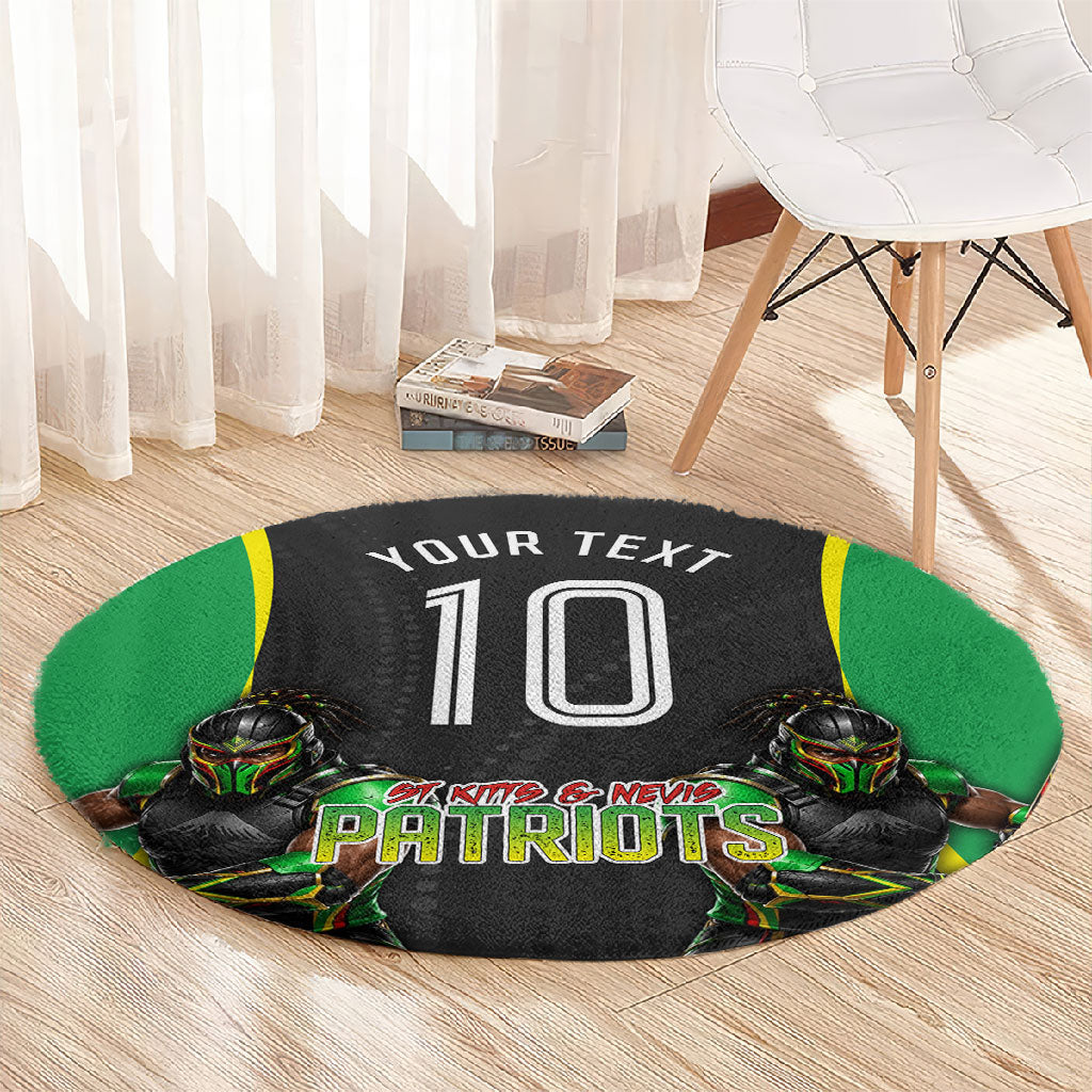 Personalized St Kitts And Nevis Patriots Round Carpet Caribbean Cricket Player Graphic Art
