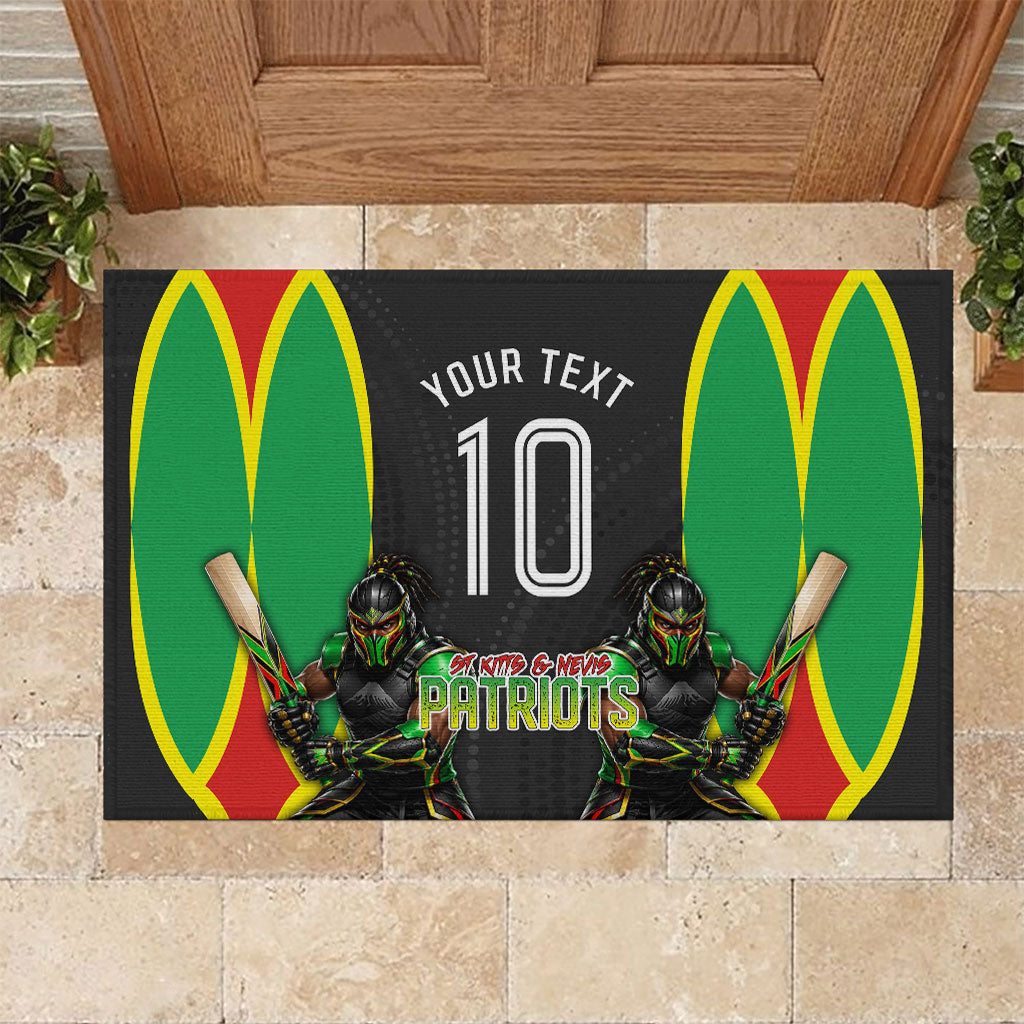 Personalized St Kitts And Nevis Patriots Rubber Doormat Caribbean Cricket Player Graphic Art