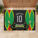 Personalized St Kitts And Nevis Patriots Rubber Doormat Caribbean Cricket Player Graphic Art