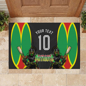 Personalized St Kitts And Nevis Patriots Rubber Doormat Caribbean Cricket Player Graphic Art