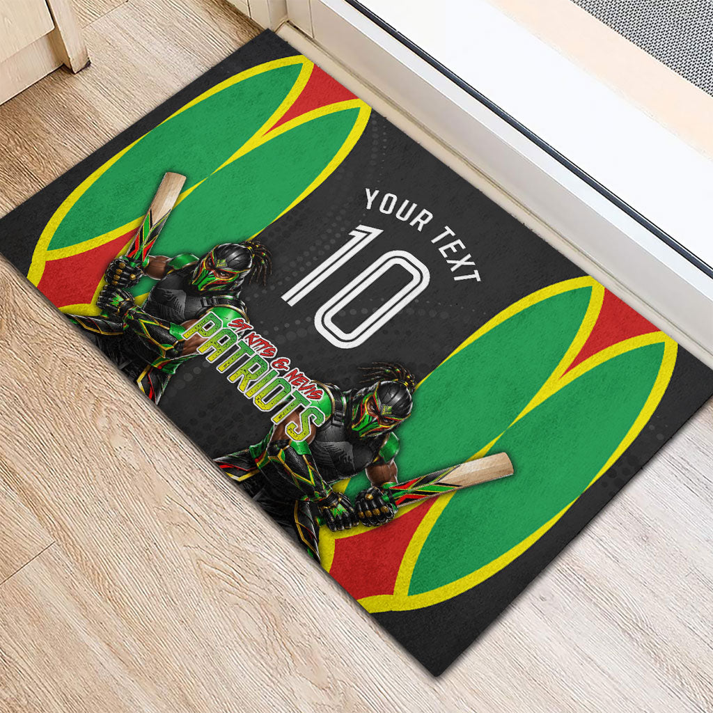 Personalized St Kitts And Nevis Patriots Rubber Doormat Caribbean Cricket Player Graphic Art