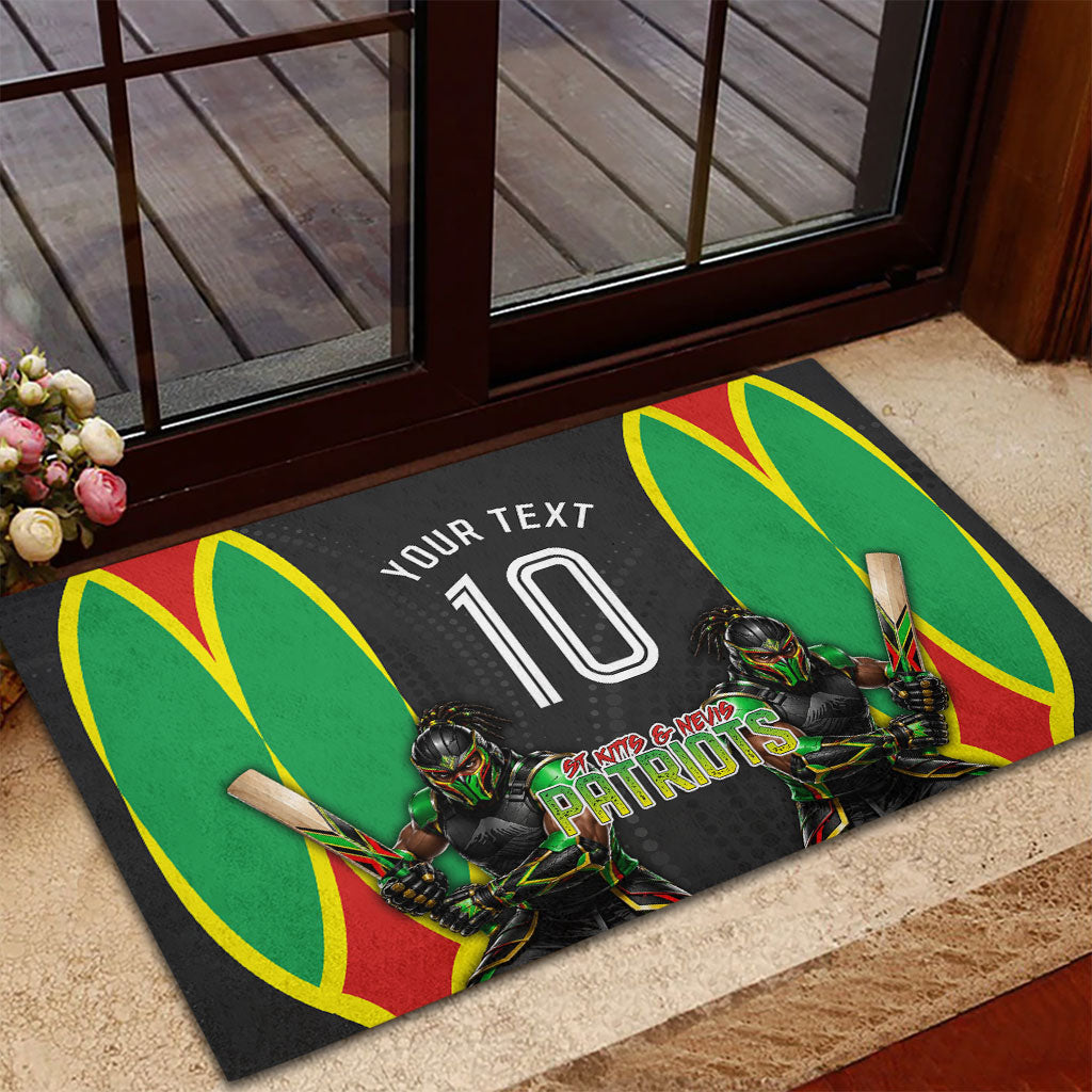 Personalized St Kitts And Nevis Patriots Rubber Doormat Caribbean Cricket Player Graphic Art