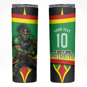 Personalized St Kitts And Nevis Patriots Skinny Tumbler Caribbean Cricket Player Graphic Art