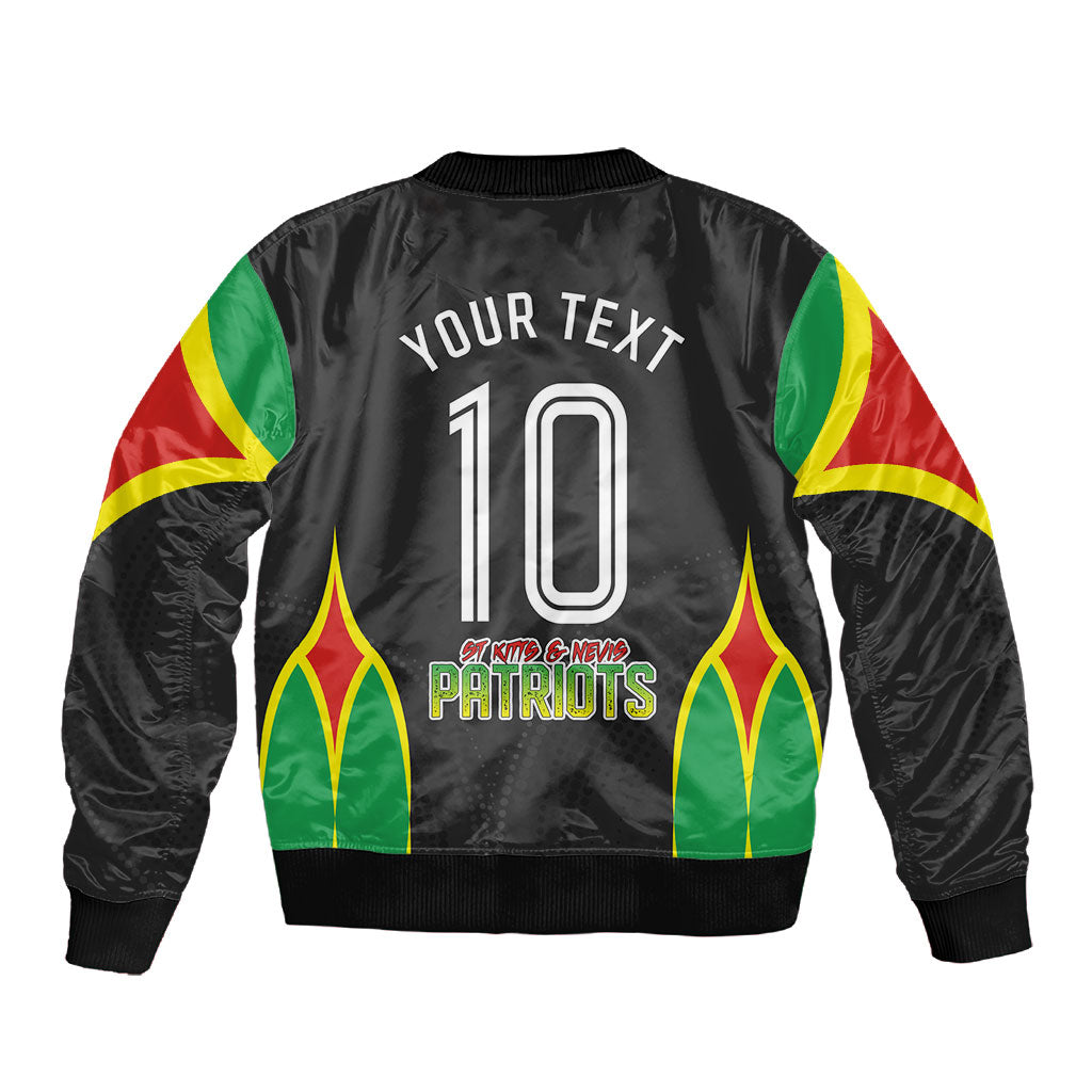Personalized St Kitts And Nevis Patriots Sleeve Zip Bomber Jacket Caribbean Cricket Player Graphic Art