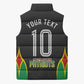 Personalized St Kitts And Nevis Patriots Sleeveless Puffer Jacket Caribbean Cricket Player Graphic Art