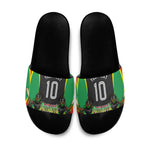 Personalized St Kitts And Nevis Patriots Slide Sandals Caribbean Cricket Player Graphic Art