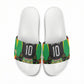 Personalized St Kitts And Nevis Patriots Slide Sandals Caribbean Cricket Player Graphic Art