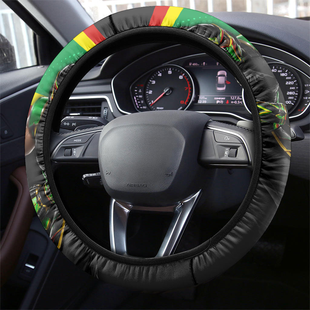 St Kitts And Nevis Patriots Steering Wheel Cover Caribbean Cricket Player Graphic Art