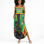 Personalized St Kitts And Nevis Patriots Summer Maxi Dress Caribbean Cricket Player Graphic Art