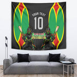 Personalized St Kitts And Nevis Patriots Tapestry Caribbean Cricket Player Graphic Art