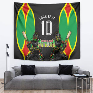 Personalized St Kitts And Nevis Patriots Tapestry Caribbean Cricket Player Graphic Art