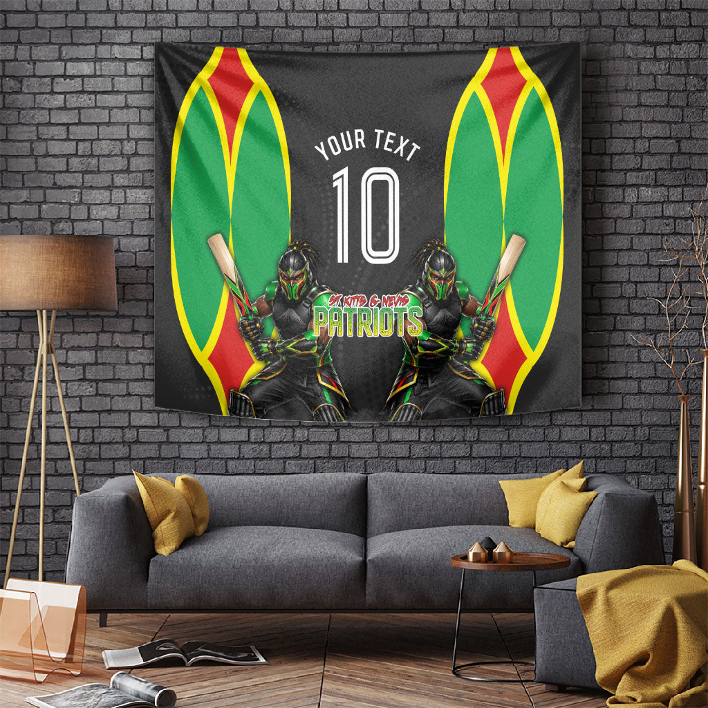 Personalized St Kitts And Nevis Patriots Tapestry Caribbean Cricket Player Graphic Art