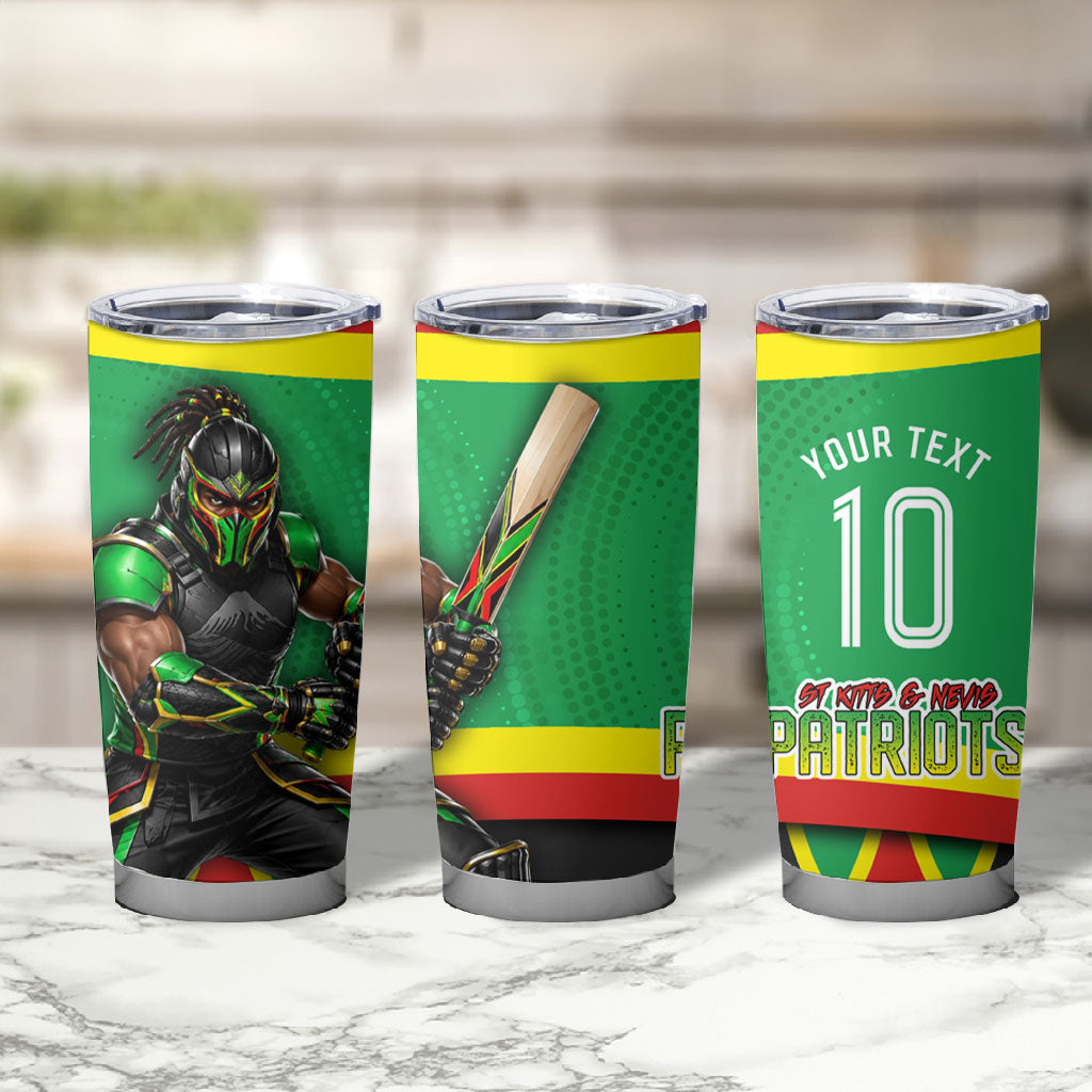 Personalized St Kitts And Nevis Patriots Tumbler Cup Caribbean Cricket Player Graphic Art