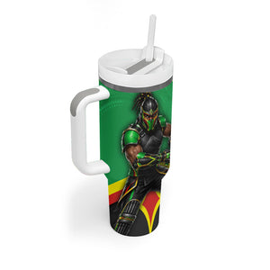 Personalized St Kitts And Nevis Patriots Tumbler With Handle Caribbean Cricket Player Graphic Art
