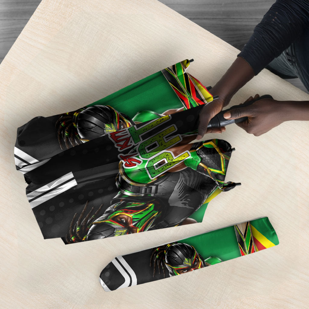 Personalized St Kitts And Nevis Patriots Umbrella Caribbean Cricket Player Graphic Art
