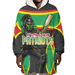 Personalized St Kitts And Nevis Patriots Wearable Blanket Hoodie Caribbean Cricket Player Graphic Art