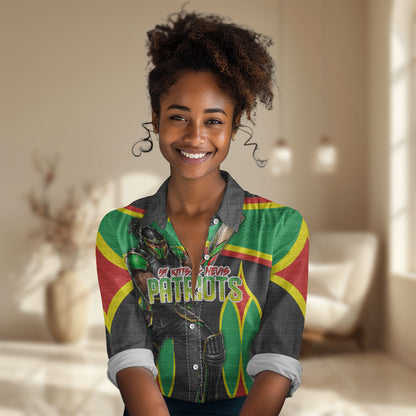 Personalized St Kitts And Nevis Patriots Women Casual Shirt Caribbean Cricket Player Graphic Art