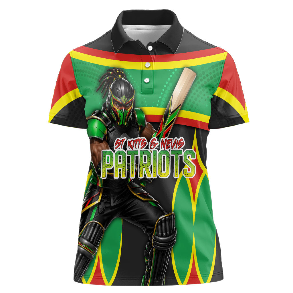 Personalized St Kitts And Nevis Patriots Women Polo Shirt Caribbean Cricket Player Graphic Art