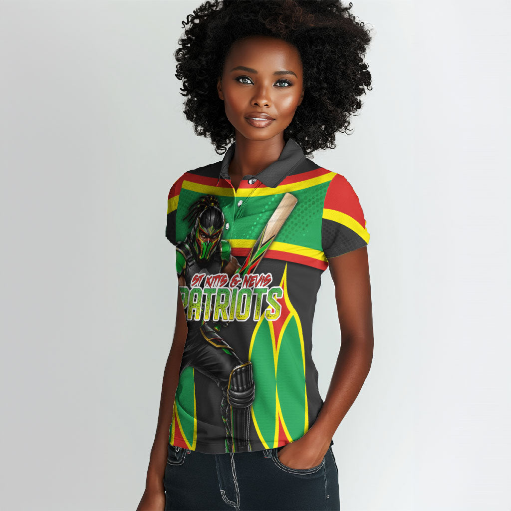 Personalized St Kitts And Nevis Patriots Women Polo Shirt Caribbean Cricket Player Graphic Art
