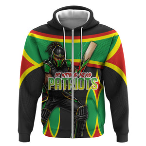 Personalized St Kitts And Nevis Patriots Zip Hoodie Caribbean Cricket Player Graphic Art
