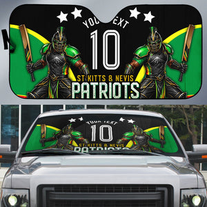 Personalized St Kitts And Nevis Patriots Cricket Auto Sun Shade Dynamic Player Celebration Team Pride