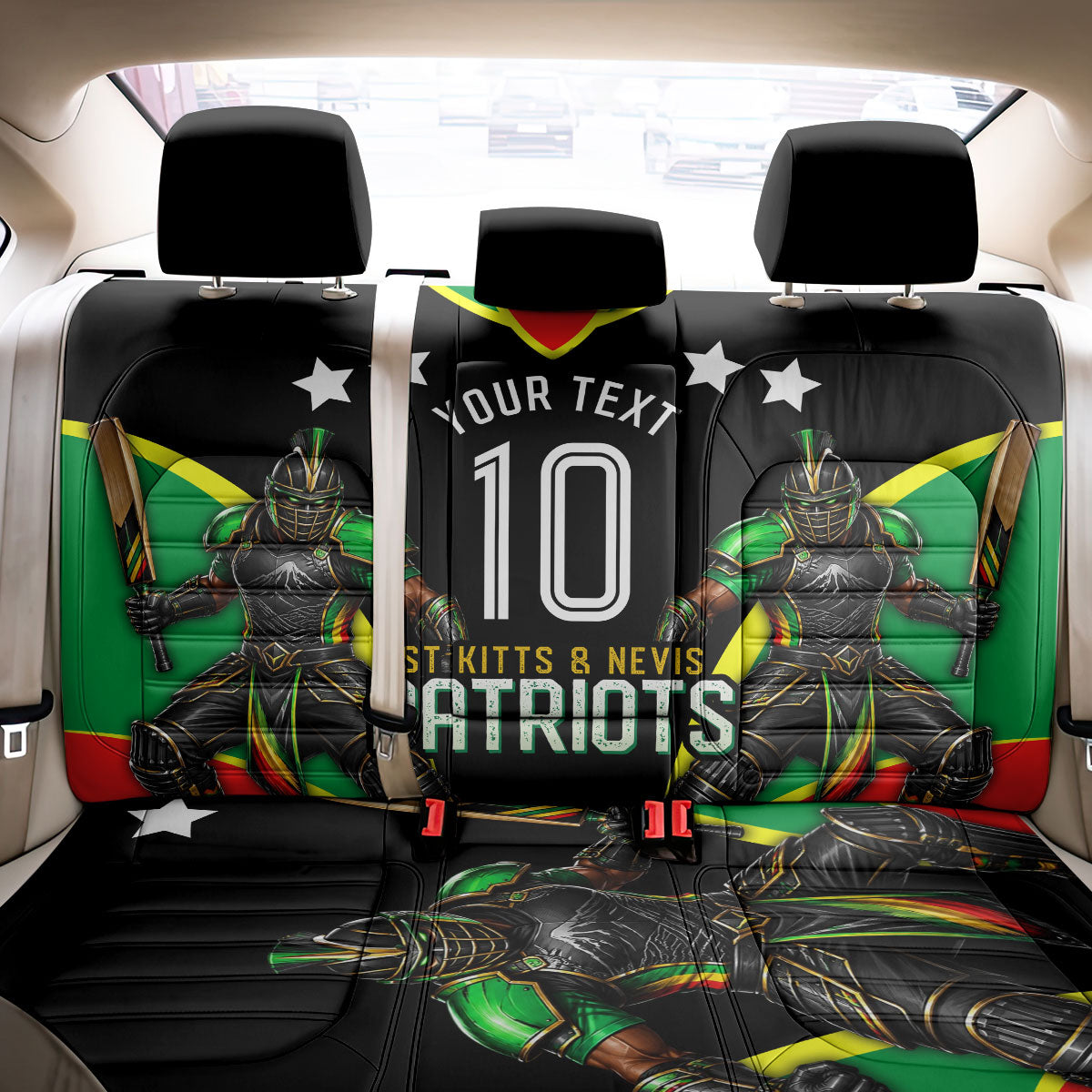 Personalized St Kitts And Nevis Patriots Cricket Back Car Seat Cover Dynamic Player Celebration Team Pride