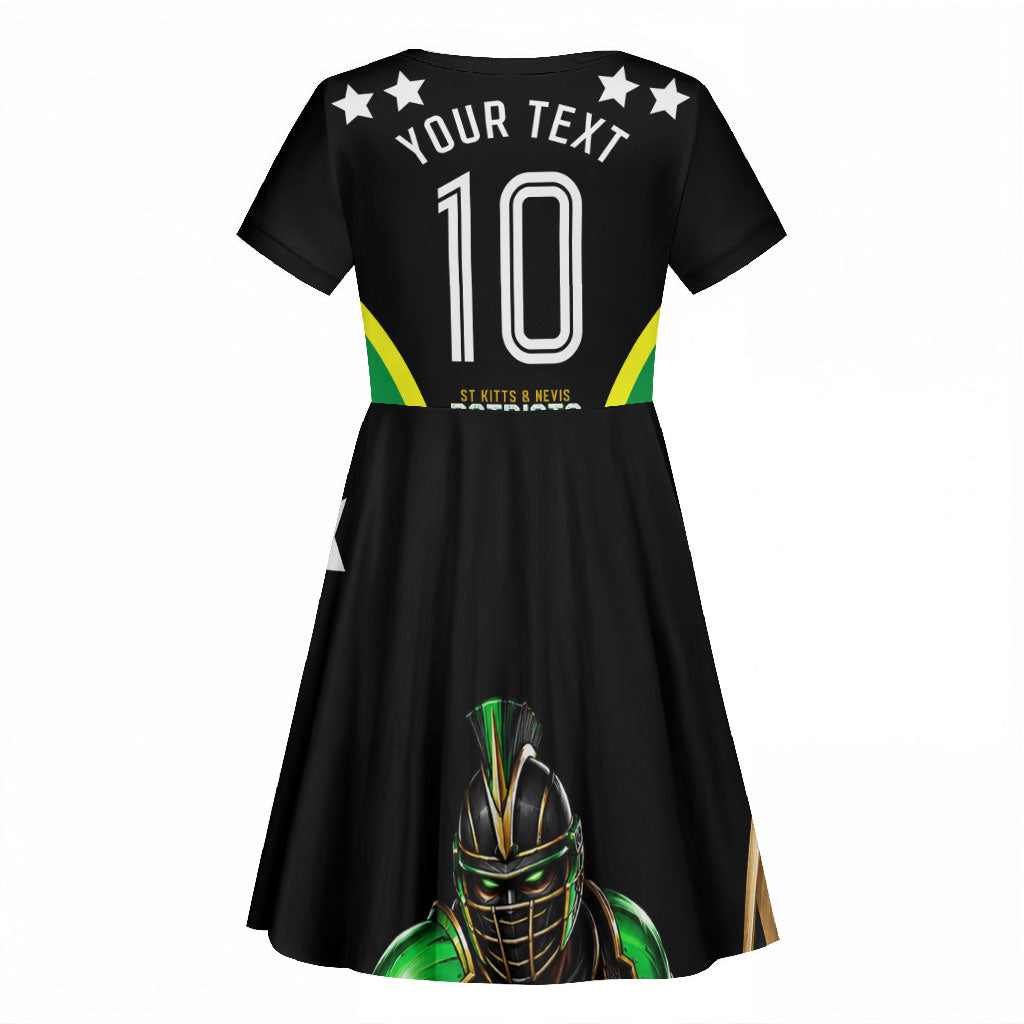 Personalized St Kitts And Nevis Patriots Cricket Kid Short Sleeve Dress Dynamic Player Celebration Team Pride
