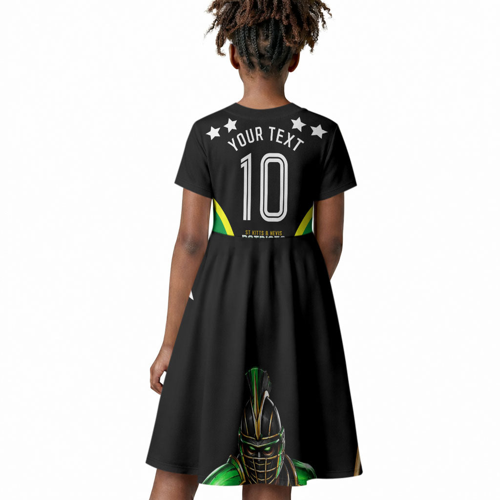 Personalized St Kitts And Nevis Patriots Cricket Kid Short Sleeve Dress Dynamic Player Celebration Team Pride