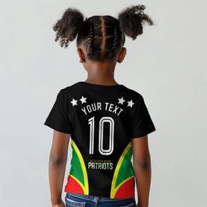 Personalized St Kitts And Nevis Patriots Cricket Kid T shirt Dynamic Player Celebration Team Pride