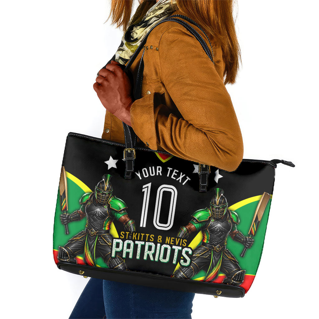 Personalized St Kitts And Nevis Patriots Cricket Leather Tote Bag Dynamic Player Celebration Team Pride