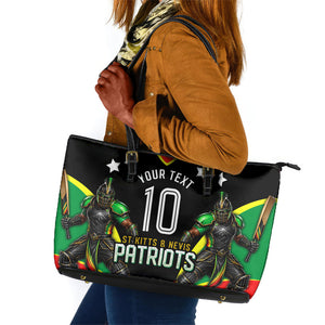 Personalized St Kitts And Nevis Patriots Cricket Leather Tote Bag Dynamic Player Celebration Team Pride