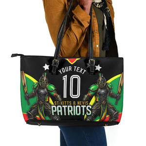 Personalized St Kitts And Nevis Patriots Cricket Leather Tote Bag Dynamic Player Celebration Team Pride
