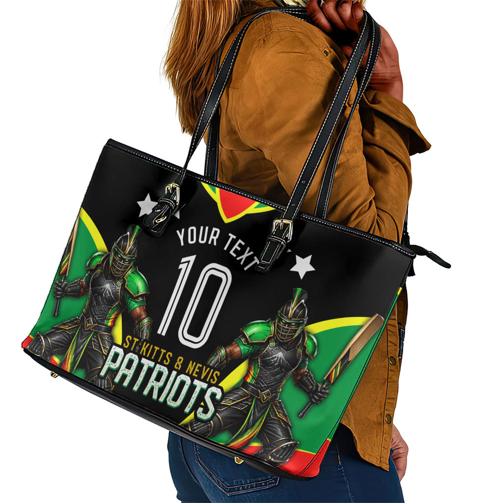Personalized St Kitts And Nevis Patriots Cricket Leather Tote Bag Dynamic Player Celebration Team Pride