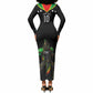 Personalized St Kitts And Nevis Patriots Cricket Long Sleeve Bodycon Dress Dynamic Player Celebration Team Pride