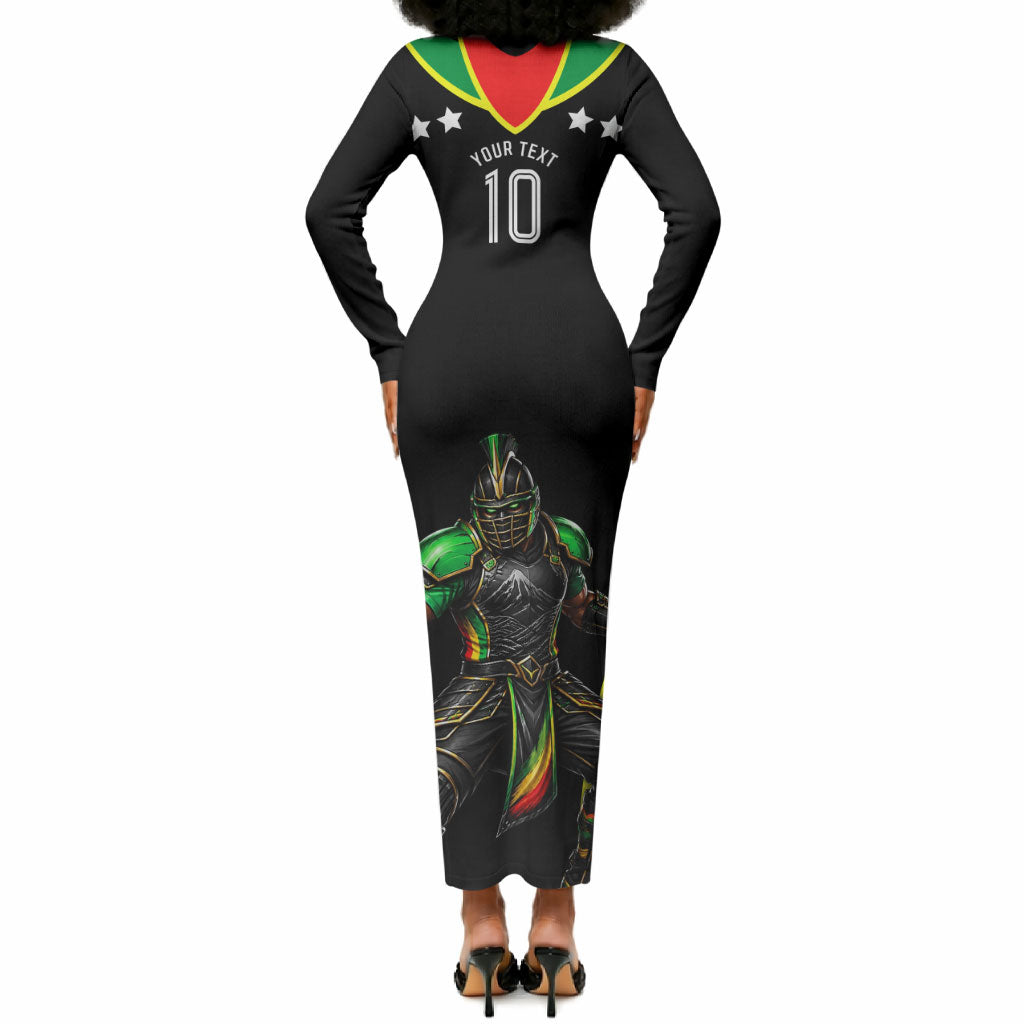 Personalized St Kitts And Nevis Patriots Cricket Long Sleeve Bodycon Dress Dynamic Player Celebration Team Pride