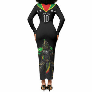 Personalized St Kitts And Nevis Patriots Cricket Long Sleeve Bodycon Dress Dynamic Player Celebration Team Pride