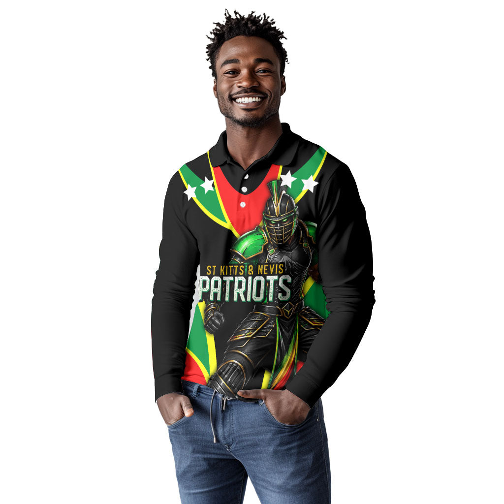 Personalized St Kitts And Nevis Patriots Cricket Long Sleeve Polo Shirt Dynamic Player Celebration Team Pride