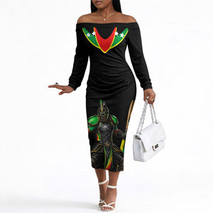 Personalized St Kitts And Nevis Patriots Cricket Off The Shoulder Long Sleeve Dress Dynamic Player Celebration Team Pride