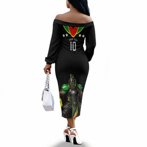 Personalized St Kitts And Nevis Patriots Cricket Off The Shoulder Long Sleeve Dress Dynamic Player Celebration Team Pride