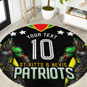 Personalized St Kitts And Nevis Patriots Cricket Round Carpet Dynamic Player Celebration Team Pride