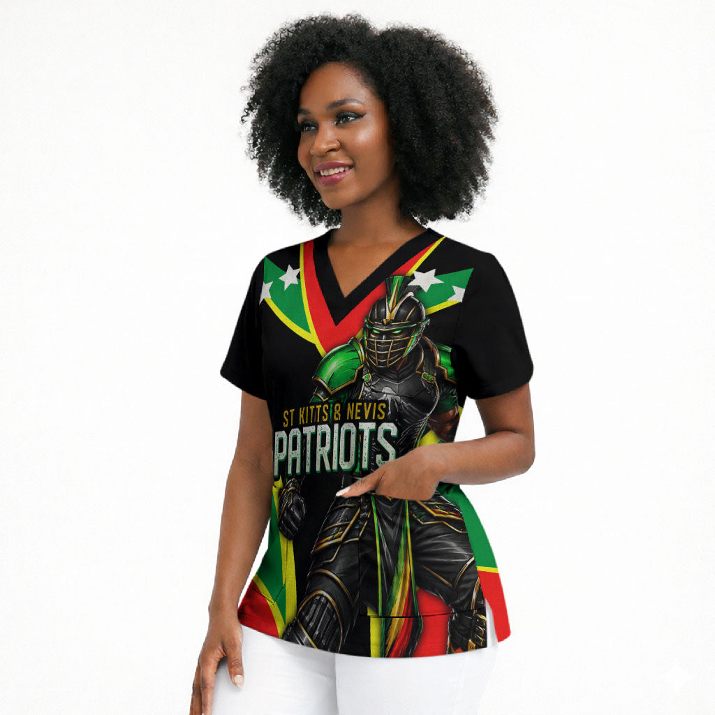 Personalized St Kitts And Nevis Patriots Cricket Scrub Top Dynamic Player Celebration Team Pride