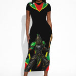 Personalized St Kitts And Nevis Patriots Cricket Short Sleeve Bodycon Dress Dynamic Player Celebration Team Pride