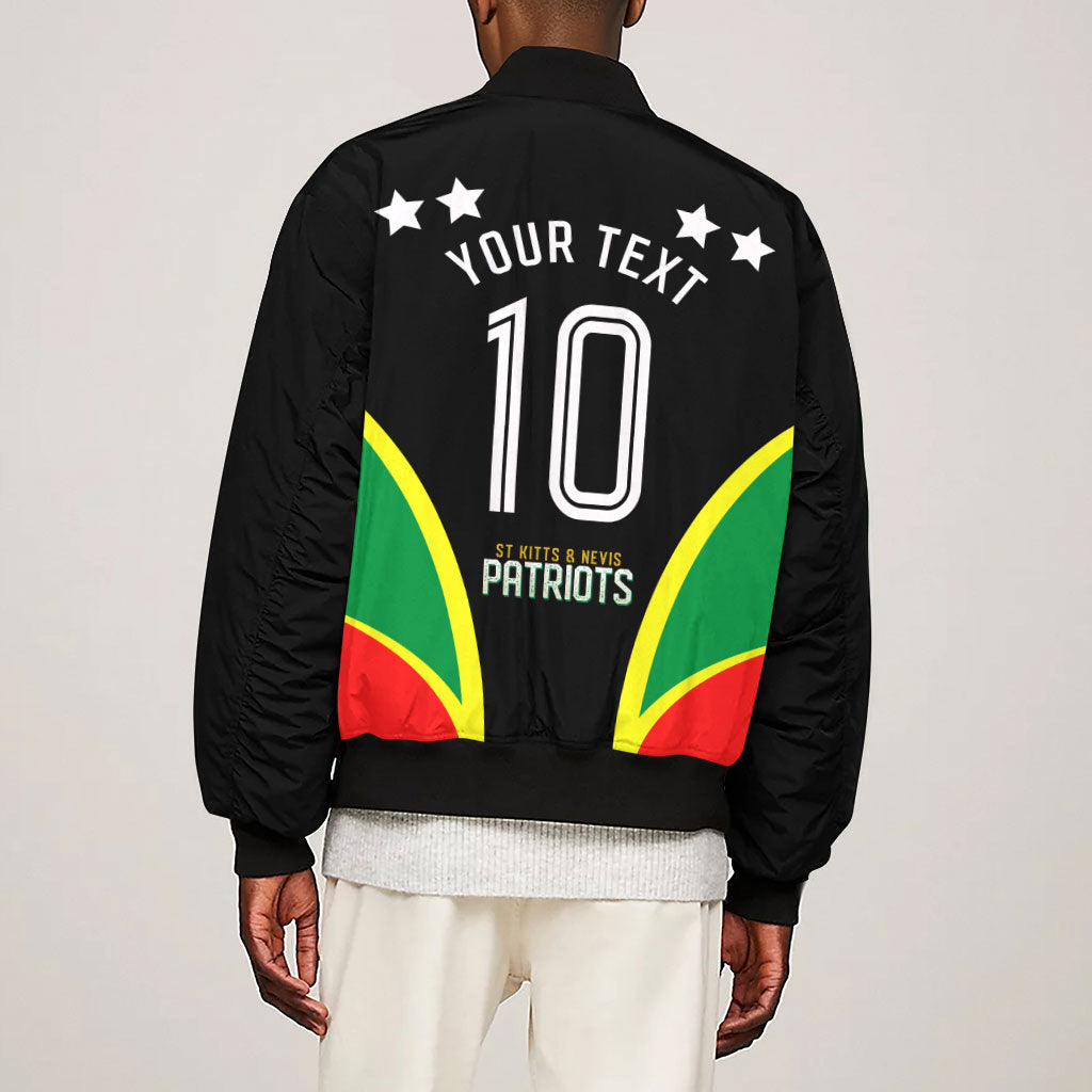 Personalized St Kitts And Nevis Patriots Cricket Sleeve Zip Bomber Jacket Dynamic Player Celebration Team Pride