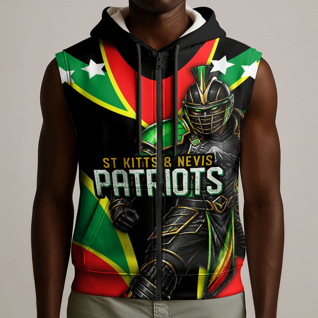 Personalized St Kitts And Nevis Patriots Cricket Sleeveless Zip Hoodie Dynamic Player Celebration Team Pride